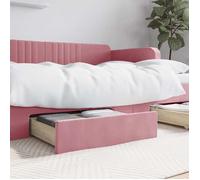 vidaXL Bed Drawers 2 pcs Pink Engineered Wood and Velvet, Storage Drawer, Bed Box, Bed Storage Unit, Under Bed Drawer, Bedroom Accessory