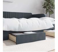 vidaXL Tiroirs de lit 2 pcs gris foncé bois d'ingénierie et velours, tiroir de rangement, coffre de lit, unité de rangement de lit, tiroir sous le lit