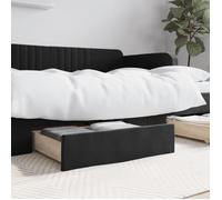 vidaXL Bed Drawers 2 pcs Black Engineered Wood and Velvet, Storage Drawer, Bed Box, Bed Storage Unit, Under Bed Drawer, Bedroom Accessory