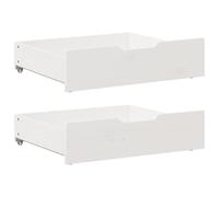 Tiroirs sous le lit 2 pcs blanc 65x55x16 cm bois de pin massif