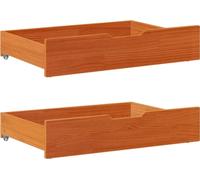 Tiroirs sous le lit 2 pcs brun cire 85x55x17 cm pin massif