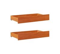 vidaXL Tiroirs sous Le lit 2 pcs Brun Cire 90x55x17 cm pin Massif, Rangement sous Le lit, Rangement sous Le lit avec roulettes, boîte de Rangement sous Le lit