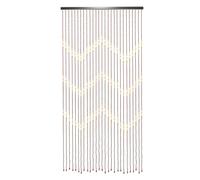 TiryyDrela Rideau De Porte Perles Bambou, Rideau Anti Mouches Bois Naturel, Séparateur Pièce Style Rétro Vintage, Décoration Intérieure Extérieure, 27 Brins, 90 x 175 cm