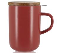 Tisanière Juliet En Grès 47,5 Cl Rouge Bordeaux Et Couvercle En Acacia - Ogo Living