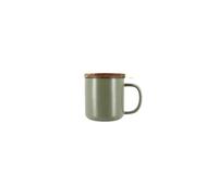 OGO Living – Tisanière Juliet – grès vert amande, couvercle bois d'acacia – 300 ml