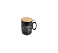 Tisanière (mug infuseur) - Ours - Motif Origami - Infuseur inox amovible - Couvercle bois 2-en-1