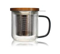 Tisanière mug Karl en verre borosilicate anse gris fumé 300 ml Ogo