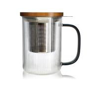 Tisanière mug Karl en verre borosilicate anse gris fumé 475 ml Ogo