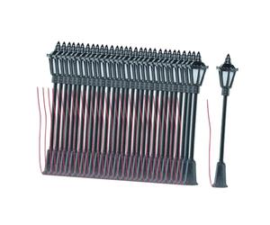 TISHITA 30 Pièces Lampadaire Miniature Modèle Chemin de Fer Accessoire Décoratif Bâtiment Sand Table Matériau PP Fonctionnel Convient pour Diorama Jardin Féer, 30 Pièces