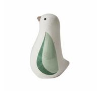 TISHITA Figurine Oiseau Céramique Ornement Sculpture Statue en Porcelaine Blanche au Toucher Soyeux pour Décor Apaisant Adaptée aux Étagères Consoles Appuis, Vert, Grand