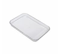 TISHITA Plateau de Rangement Salle de Bain Organisateur Plateau Rangement Support Lavabo Présentoir Style Raffiné avec Motif Lapin et Texture Diamant, Blanc Transparent, Petite 24 17 2cm