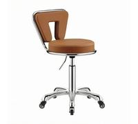 TISHITA Siège de Coiffure Professionnel Chaise de Salon Tabouret Rotatif Fauteuil de Maquillage Dossier Ergonomique Hauteur Ajustable Colonne Centrale et, Blanc
