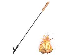 Tisonnier de Cheminée, Uten 83cm/32.7in Crochet Double Bâton de Poker Long pour Foyer, Outil de Camping en Acier, Accessoire de Camping en Plein Air