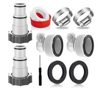 Tissting 2 Pièces Kit Adaptateur Tuyau Piscine PVC pour Raccord 32mm et 38mm - Connecteur Fileté Universel pour Pompe Filtration Skimmer Système Filtration pour Pompes ARU