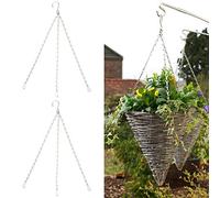Tissting 4pcs Chaîne Suspendue, Chaîne Panier Suspendu Acier Inoxydable Plante Cintre Jardin Pot 3 Brins Pot Fleurs Mangeoire à Oiseaux Lanterne Cintre Crochet Forme S pour Intérieur Extérieur Décor