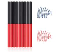 Tissting 9 Pièces Crayons de Menuisier, Crayon dur Hexagonal Plat de 17.5cm, Outil de Marquage pour le Travail du Bois à 2 Noyaux Rouge Bleu, pour le Bois, les Carreaux de Céramique, le Métal