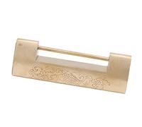 Tissting Cadenas Antique Espacement 5,9 Cm Laiton Poisson de Bon Augure Vieux Cadenas Chinois avec e Pièce de Monnaie en Cuivre, Serrure Vintage Sculptée Chinoise pour Armoires à Tiroirs(Laiton)