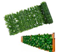 Tissting Clôture Végétale 0.5x3m/1.6x9.8ft Haie Artificielle Feuilles Orientables, Décor Balcon, Haie PVC Modulable pour Jardin Terrasse Installation Rapide Sans Outils