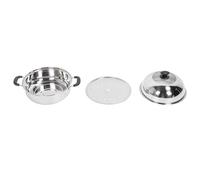 Tissting Cocotte vapeur en inox 32 cm avec couvercle et plateau 2 étages | Cocotte Vapeur Inox 32cm Double Étage Avec Plaque Pour Poisson Fruit De Mer Cuisson Domestique Professionnelle