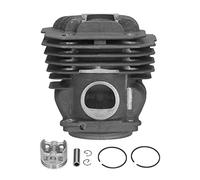 Tissting Cylindre Piston 48mm pour Scie à Chaîne, Kit de Remplacement de Cylindre et Piston avec Alésage de 48mm pour Outils de Jardin, pour Oleo Mac 956 156 et Emak 395023