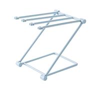 Tissting Égouttoir à Vaisselle 4 Bras Pliable Vertical Bleu pour Cuisine et Salle de Bain - Support de Rangement pour Chiffons et Serviettes à Main 28 cm/11 pouces Pratique et Économiseur d'Espace