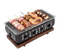 Tissting Grill de Barbecue en Alliage D'aluminium de Style Japonais, Mini Poêle de Barbecue Portable avec Filet de Barbecue, Poêle a Charbon de Bois pour Intérieur et Extérieur (XL)