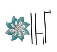 Tissting Moulinet Métal Jardin 94cm - Girouette Décorative Résistante Eau pour Extérieur, Patio, Cour, Jardin, Terrasse - Ornement Coloré au Vent avec Piquet Facile à Installer
