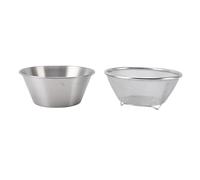 Tissting Passoire en Acier Inoxydable 304 avec Bol Mélangeur, Microporous Strainer pour Riz, Pâtes, Petits Grains, pour Cuisine (Silver)