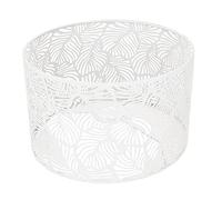 Tissting Petit Abat-Jour en Métal avec Motif De Feuilles pour Lampe De Table Et Lampadaire, 9,8 Pouces De Diamètre X 6,3 Pouces De Hauteur pour Douille De Calibre E27 E14(Blanc)
