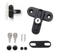 Tissting Serrure Fenêtre à Clé Lot, Verrou en T Alliage Aluminium 6,6 cm x 2,3 cm, Dispositif de Blocage pour Fenêtre Coulissante et Porte Battante avec Accessoires