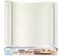 Tissu Autocollant Reparation Beige Blanc, 40x200 cm Patch de Réparation pour Tissu de Lin, Kit Reparation Siege Auto Tissus, Bande Tissus Autocollante pour Meuble, Siege Auto, Chaises