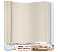 Tissu Autocollant Reparation Beige Foncé, 40x200 cm Patch de Réparation pour Tissu de Lin, Kit Reparation Siege Auto Tissus, Bande Tissus Autocollante pour Meuble, Siege Auto, Chaises