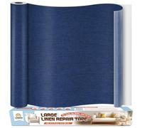 Tissu Autocollant Reparation Bleu Marine, 40x200 cm Patch de Réparation pour Tissu de Lin, Kit Reparation Siege Auto Tissus, Bande Tissus Autocollante pour Meuble, Siege Auto, Chaises