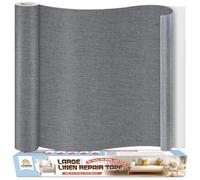 Tissu Autocollant Reparation Gris Foncé, 40x200 cm Patch de Réparation pour Tissu de Lin, Kit Reparation Siege Auto Tissus, Bande Tissus Autocollante pour Meuble, Siege Auto, Chaises