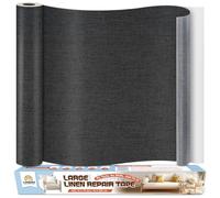 Tissu Autocollant Reparation Noir-Gris, 40x200 cm Patch de Réparation pour Tissu de Lin, Kit Reparation Siege Auto Tissus, Bande Tissus Autocollante pour Meuble, Siege Auto, Chaises