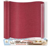 Tissu Autocollant Reparation Rouge Foncé, 40x200 cm Patch de Réparation pour Tissu de Lin, Kit Reparation Siege Auto Tissus, Bande Tissus Autocollante pour Meuble, Siege Auto, Chaises
