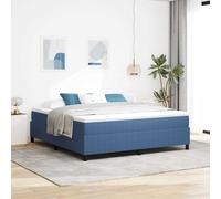 Tissu Bois ingénierie pin Moderne Minimaliste Bleu 180x200cm | Cadre de lit plateforme Bleu 180x200 cm tissu literie sommier tapissier moderne bois massif avec lattes support renforce