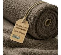 Tissu Bou u Mètre Bouclette Douce 1 M x 140 cm - Tissus Ameublement pour Canapé Fauteuil Coussin Rideaux Robuste Respirant et Chaleureux avec Oeko Tex Marron