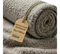Tissu Bou u Mètre Bouclette Douce 5 M x 140 cm - Tissus Ameublement pour Canapé Fauteuil Coussin Rideaux Robuste Respirant et Chaleureux avec Oeko Tex Gris clair
