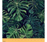 Tissu de Feuille Verte Tissus Au Metre Feuille Imprimé Meubles Tissu Chaise Canapé,Jungle Tropicale Tissu Décoratif Plantes Tissu Intérieur et Extérieur Enfant Garçons Filles Adolescents,276x150 (HxB)