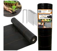 Tissu de protection pour jardin résistant aux UV - Tissu anti-mauvaises herbes, dimensions 1,1 x 100 mètres - Paillis de protection pour le sol, 110 g - Film de protection pour jardin - Tissu non tiss