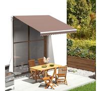 Tissu de protection solaire marron, dimensions 3 x 2,5 mètres, pour stores d'extérieur. Vendu au mètre. Idéal pour balcon, longueur 3 mètres