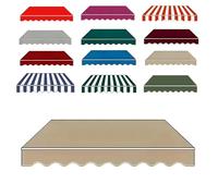 Tissu de rechange imperméable 280 g pour auvent de terrasse rétractable avec cantonnière pour terrasse, cour et balcon (Bei, 3 x 2,4 m)