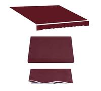 Tissu de rechange rayé pour jardin, 6,1 x 3 m, imperméable, anti-UV, avec cantonnière avant, tissu rouge à rayures multiples pour patio, terrasse, jardin