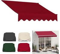 Tissu de rechange rétractable 100 % polyester pour terrasse, balcon, cour, magasin - 3,7 x 2,4 m (sans E)