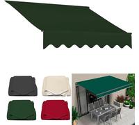 Tissu de rechange rétractable 100 % polyester pour terrasse, balcon, cour, magasin - 3,7 x 2,4 m (sans E)