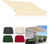 Tissu de rechange rétractable 100 % polyester pour terrasse, balcon, cour, magasin - 3,7 x 2,4 m (sans E)