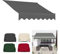 Tissu de rechange rétractable 100 % polyester pour terrasse, balcon, cour, magasin - 3,7 x 2,4 m (sans E)
