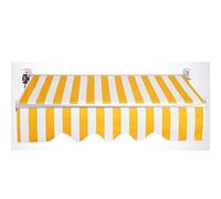 Tissu de rechange rétractable à rayures jaunes et blanches - Protection UV indéchirable pour terrasse et espaces extérieurs - Plusieurs (4 x 3 m)
