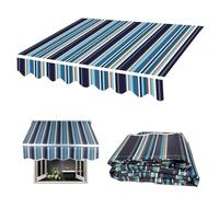 Tissu de rechange rétractable manuel pour patio, Sun e Cover pour nings de 2 à 4 m, toile polyester 280 g avec cantonnière avant, bleu, taille : 5,5 x 2,5 m